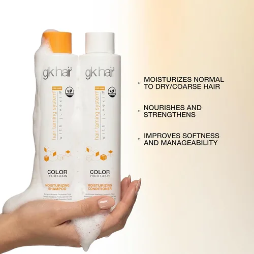 Miniatura 7 de GK HAIR Juego de champú y acondicionador de queratina, champú y acondicionador hidratante sin sulfato para cabello teñido y ligero, fórmula ligera