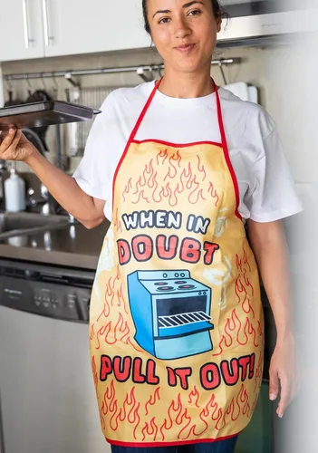 Miniatura 3 de When in Doubt Pull It Out Delantal divertido horno hornear cocina gráfica bata de cocina