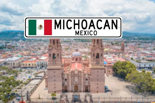 Miniatura 5 de Michoacán, México, letrero de calle con bandera mexicana, letrero de metal novedoso, letrero personalizado, letrero de calle de la cueva del hombre