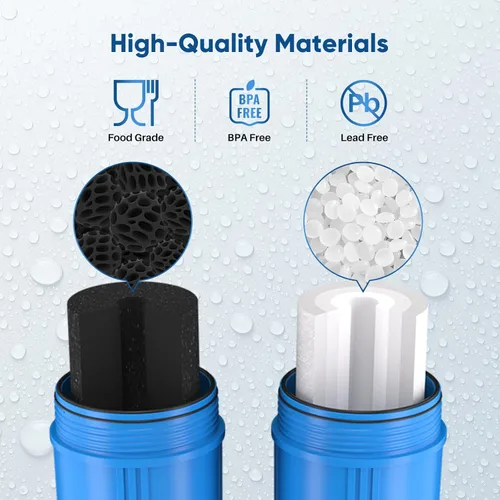 Miniatura 5 de PUREPLUS Combo de filtro de agua para toda la casa de 5 micrones, de 4.5 x 10 pulgadas, con sedimentos y filtro de bloque de carbón activado