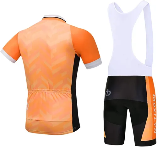 Miniatura 2 de Conjunto de camiseta de ciclismo de secado rápido para hombre, camiseta de bicicleta de carretera + pantalones cortos con almohadilla de gel 9D, kit