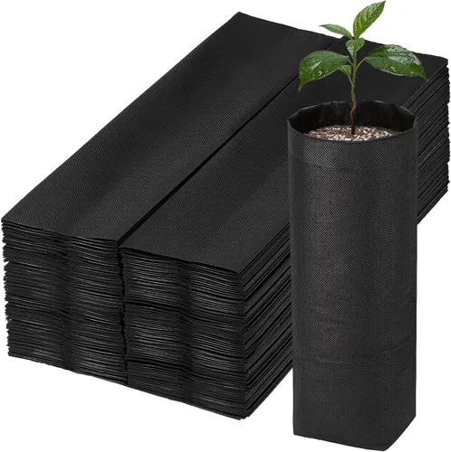 Miniatura 18 de 100 bolsas de vivero para plantas – 7.87 x 13.77 pulgadas, bolsas transpirables de cultivo de plantas, macetas de tela para cultivo de plantas