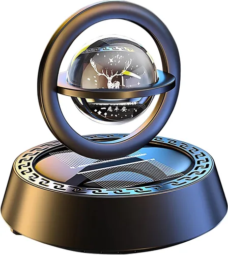 Miniatura 9 de Ambientador de aire para automóvil Kwak's, purificador de aire recargable giratorio con energía solar para tablero de interior del automóvil, Negro