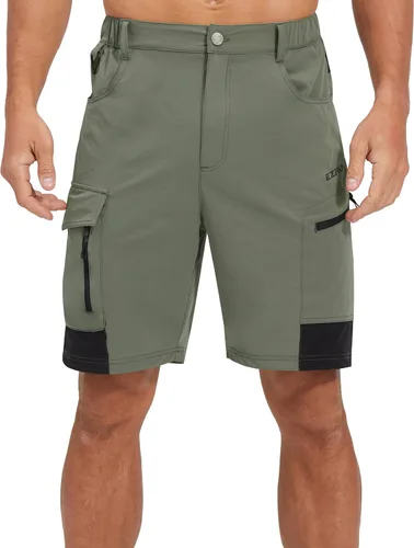 EZRUN - Pantalones cortos de senderismo tipo cargo para hombre, pantalones cortos, tácticos, de secado rápido, para golf y trabajo al aire libre con