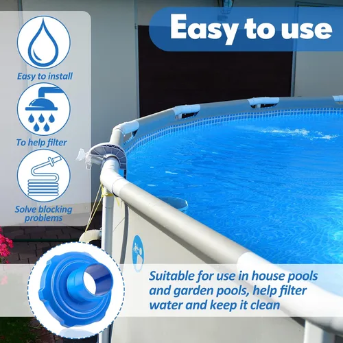 Miniatura 3 de Tondiamo 2 adaptadores de manguera de vacío de piscina, repuesto para manguera de vacío para manguera de vacío para conexión de 1 1/2 pulgadas