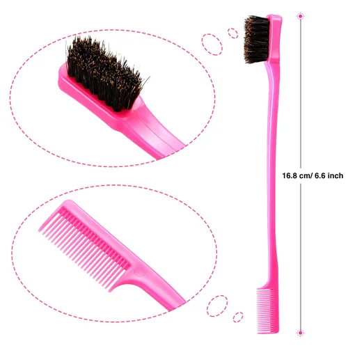 Miniatura 2 de 10 piezas de cepillo de borde de pelo doble cara control cepillo peine paquete combinado peine suave peinado 5