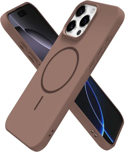 Miniatura 188 de oakxco Funda de silicona Mag Safe para iPhone 17 Pro Max, funda magnética delgada y fina compatible con carga inalámbrica MagSafe, bonita funda Negro