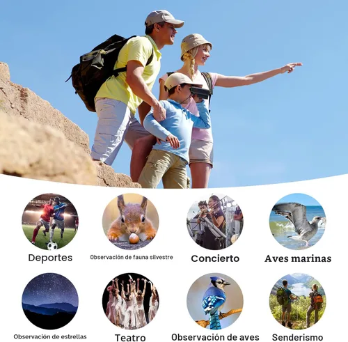 Miniatura 7 de AHFLRITO Prismáticos Compactos, Prismáticos Ligeros Plegables Pequeños para Adultos y Niños, Portátiles Impermeables para Observación de Aves