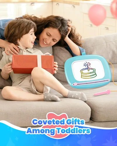 Miniatura 7 de Seimome - Tablero de Dibujo Magnético, Juguete para Niñas de 1 a 3 Años, Tablero de Garabatos y Almohadilla Educativa para Bebés de 1, 2 y 3 Años