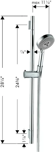 Miniatura 3 de HANSGROHE HG Unica S - set de barra de pared, Cromo, 4266000 Cromado