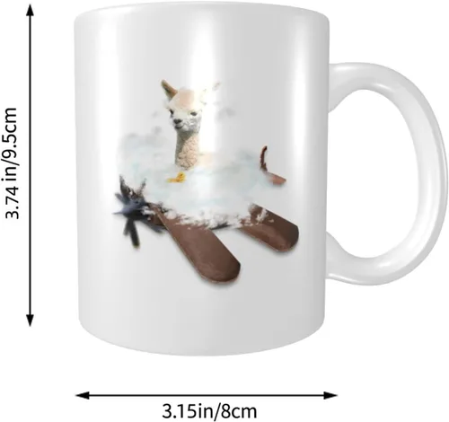 Miniatura 4 de Zomyto Taza de café de alpaca de 11 onzas, taza de té de alpaca, regalos de alpaca, diseño de alpacas, taza para amantes del café, taza divertida
