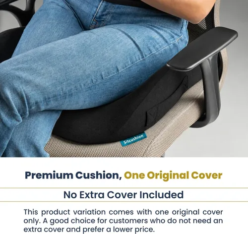 Miniatura 2 de SitCushion Cojín ergonómico de asiento para aliviar el dolor de ciática y coxis – Cojín extragrande de espuma viscoelástica para silla de oficina