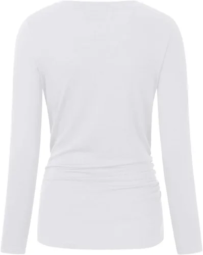 Miniatura 4 de Coolmee - Camiseta de maternidad fruncida con botones laterales, túnicas de maternidad de manga corta