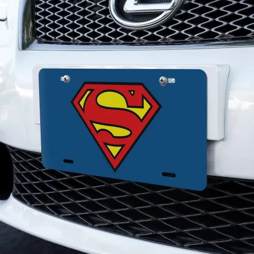 Miniatura 2 de Superman Classic S Shield - Placa de matrícula de metal con logotipo