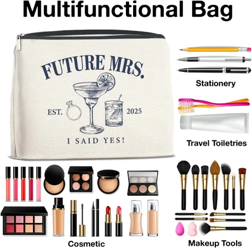 Miniatura 4 de Bolsa de maquillaje floral humor, regalos para mujer, B