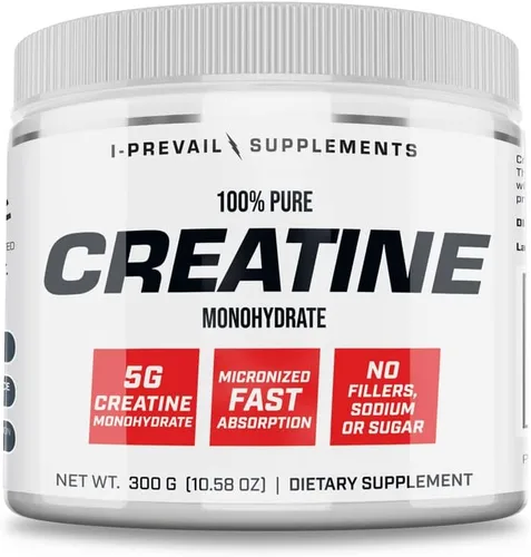 100% puro monohidrato de creatina en polvo micronizado - sin rellenos - sin sodio - sin azúcar | 0.18 oz por porción | 10.58 oz - 60 porciones