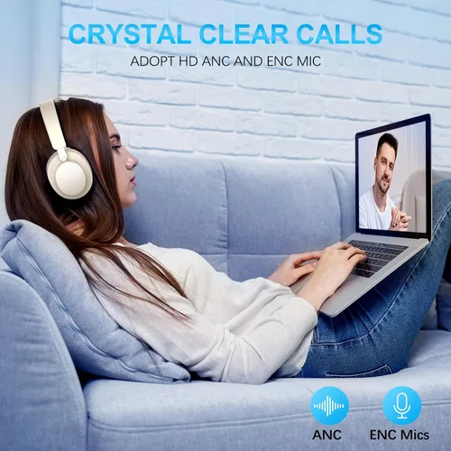 Miniatura 4 de Auriculares con Cancelación de Ruido Inalámbricos Bluetooth, Auriculares Bluetooth Sobre la Oreja con Micrófono, Auriculares Inalámbricos