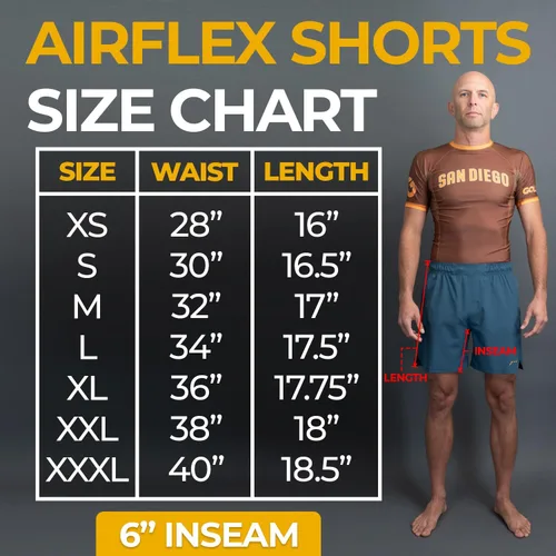 Miniatura 3 de Gold BJJ Airflex - Pantalones cortos de Jiu Jitsu - Combate corto para No Gi, Wrestling, MMA y boxeo