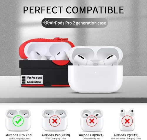 Miniatura 4 de Gedicht Funda para Apple AirPods Pro de 2ª generación, bonita caja de zapatos de dibujos animados, fundas protectoras de silicona suave para AirPods
