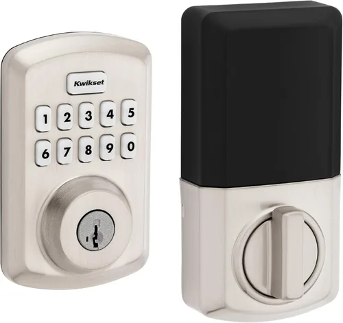 Miniatura 11 de Kwikset Powerbolt 250 - Cerradura electrónica de transición con teclado de 10 botones, color negro mate, con cómoda entrada sin llave, códigos