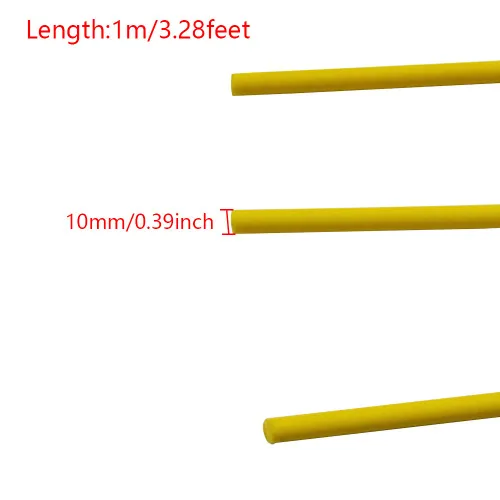 Miniatura 5 de Bettomshin 3 varillas de polioximetileno POM 0.394 in/0.39 "diámetro externo 3.3 ft/3.28 pies de longitud redondo duro palo ingeniería plástico