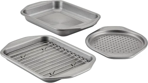Circulon Total Bakeware - Juego de horno tostador antiadherente y sartén personal para pizza, 4 piezas