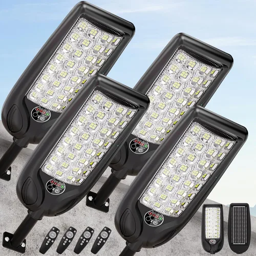 Miniatura 8 de Farolas solares impermeables para exteriores, 30000 lúmenes, luz LED comercial con sensor de movimiento y control remoto, iluminación de seguridad