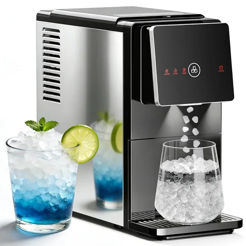 Antarctic Star Máquina de hielo de pepitas de encimera, máquina de hielo portátil autolimpiante, 33 lb/24 horas, tanque de agua de 1.8 L, Negro
