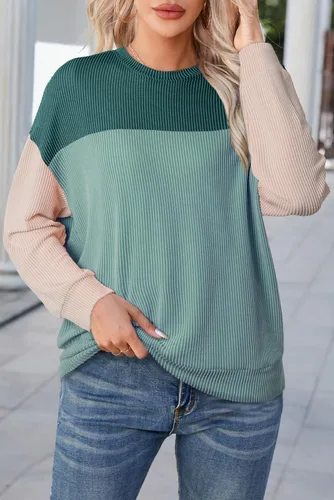 Miniatura 4 de Dokotoo Camisas de manga larga con cuello redondo y bloque de color para mujer, a la moda 2024