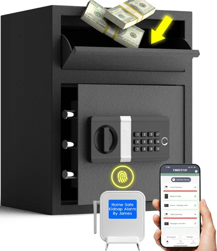 Miniatura 10 de FORFEND - Cajas Fuertes Inteligentes para el Hogar Desbloqueo/Alarma por App de Caja Fuerte WiFi Control por Voz, Alarma SOS de Secuestro