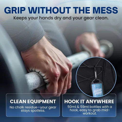 Miniatura 3 de Liquid Chalk for Gym & Weightlifting – Fast-Drying Liquid Gym Chalk, Long-Lasting Grip – Mess-Free, Dust-Free Lifting Chalk, Climbing Chalk & Hand