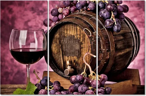 Miniatura 134 de Obra de arte para paredes del hogar, 3 paneles de letras de vino tinto, pinturas de corcho, impresiones HD, arte de pared de corcho de vino sobre