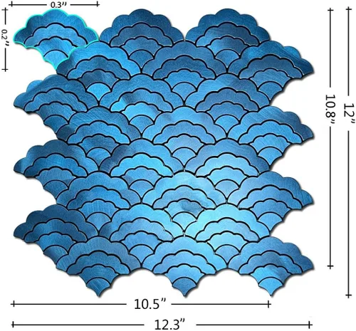 Miniatura 2 de XUANINY - 11 hojas de azulejos autoadhesivos para salpicaduras de metal, mosaico de aluminio en forma de nube 3D con adhesivo para decoración