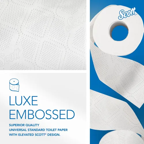Miniatura 6 de Kimberly-Clark Scott Papel higiénico, rollo estándar de dos capas, Blanco, 11000
