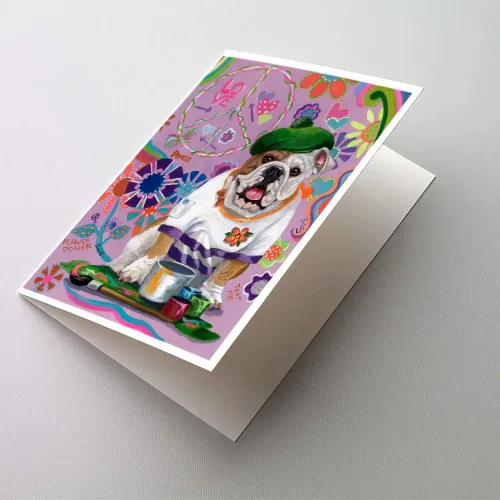 Miniatura 71 de Caroline's Treasures PPP3013GCA7P - Tarjetas de felicitación y sobres para mascotas de Basset Hound Teacher, paquete de 8 tarjetas en blanco