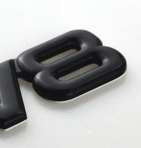 Miniatura 3 de EmbRoom V8 Emblema, calcomanía de metal 3D para automóvil, para automóviles universales, moto, bicicleta, automóvil, accesorios decorativos (negro)