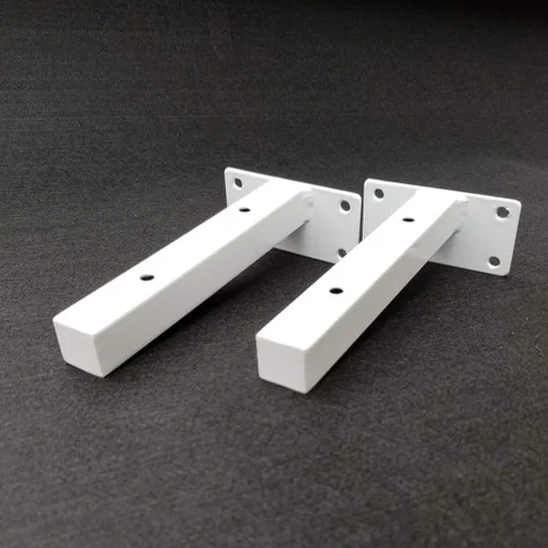 Miniatura 4 de Soporte de estante de tubo cuadrado flotante blanco, montado en la pared, soportes de soporte de ángulo de 90 grados, soporte de estante de división