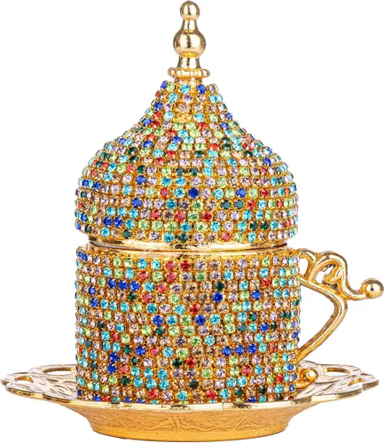 Miniatura 9 de Juego de tazas de café turco Alisveristime - Auténtica taza de café turco, griega, árabe y expreso con platillo