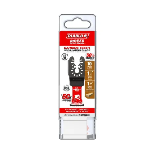 Miniatura 29 de Diablo Amped Steel Demon - Hoja oscilante de carburo de ajuste universal para metal, ancho de corte de 1-1/4 pulgadas, profundidad de corte de 1-1/2