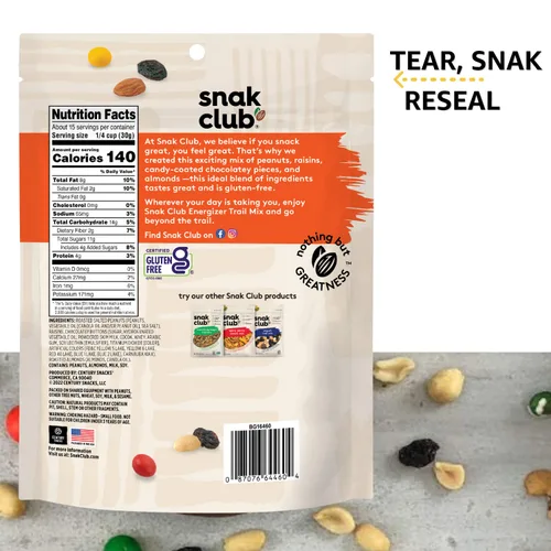 Miniatura 2 de Snak Club Energizer Trail Mix, sin gluten, 1 libra (paquete de 6)
