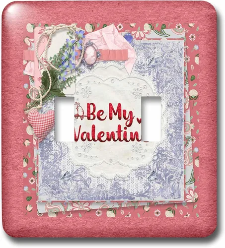 Miniatura 3 de 3dRose Image of Lovely Cameo, Heart, Love Birds, Lace, Flora, Happy Valentine 2 plug outlet cover
