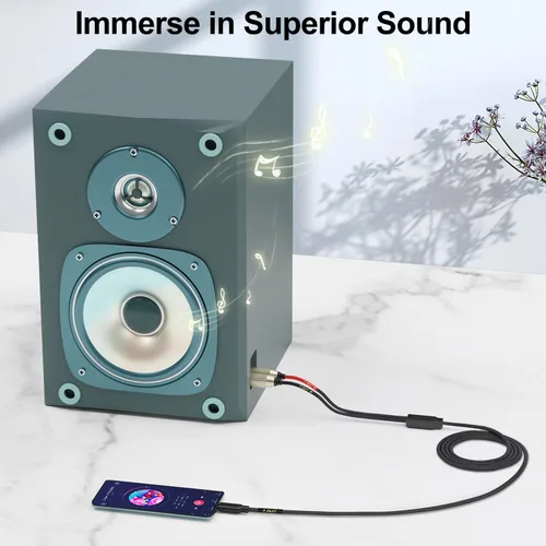Miniatura 5 de J&D Adaptador convertidor de cable estéreo USB C a doble XLR macho para amplificador, mezclador de consola de mezcla, altavoz compatible con iPhone