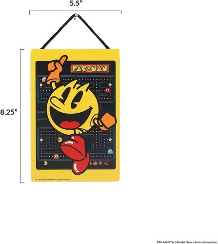 Miniatura 6 de Pac-Man Jumping - Decoración colgante de pared de madera, divertido letrero de Pac-Man para sala de juegos o dormitorio