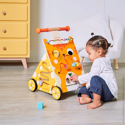 Miniatura 2 de Janod Gato andador de madera para bebé, 21.1 pulgadas de alto, a partir de 12 meses, J08005