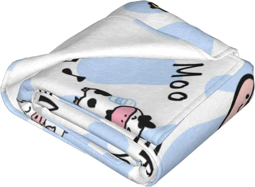 Miniatura 9 de Manta personalizada con estampado de vaca con nombre, texto personalizado, manta de vaca suave, cálida y acogedora manta de franela con estampado