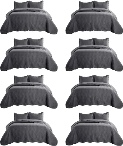 Miniatura 104 de IR Imperial Rooms Velvet Twin Quilt Bedspread Comforter Bedding Set 2 Pcs Diamond Pattern - (68"x86") Bedspread Coverlet + 1 Pillow Shams