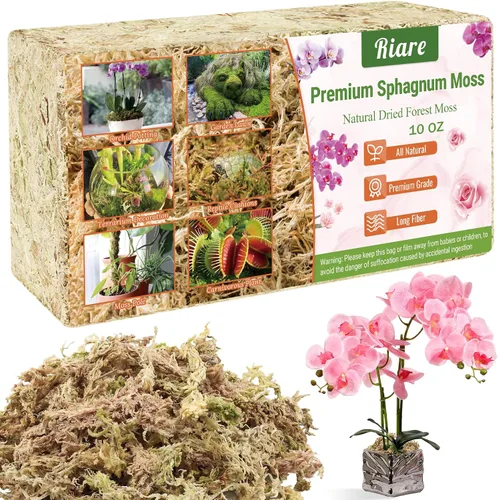 Miniatura 11 de Riare 1.1 libras de musgo esfagnum de alta calidad, plantas de turba de esfagnum largo natural, secado con musgo, plantas carnívoras mezcla