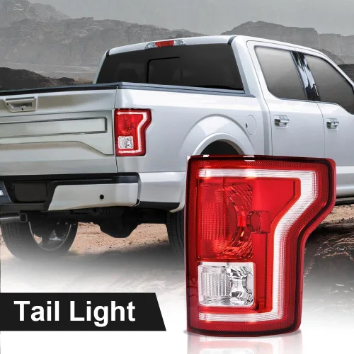 Miniatura 9 de CROSSDESIGN Luz trasera trasera sin bombillas lado derecho rojo compatible con Ford F150 SSV 2016 2017/Fit F150 (submodelo: Lariat, XL, XLT) 2015