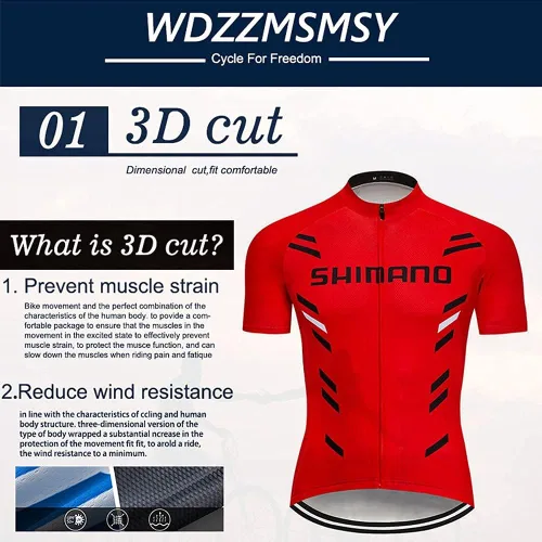 Miniatura 4 de Camiseta de manga corta para hombre, ciclismo y cremallera, para bicicleta