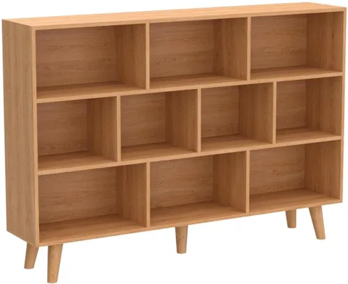 Miniatura 40 de IOTXY Estantería Baja con Estante Abierto - Gabinete de Exhibición Organizador de Pie de Madera de 3 Niveles con Base, Estantería Horizontal Corta